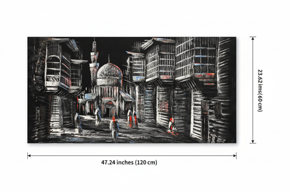 Canvas wall art dimensions diagram – 47.24 inches wide by 23.62 inches tall (120cm x 60cm)