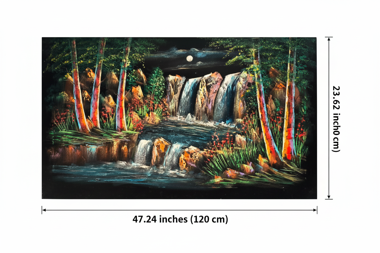 Canvas wall art dimensions diagram – 47.24 inches wide by 23.62 inches tall (120cm x 60cm)
