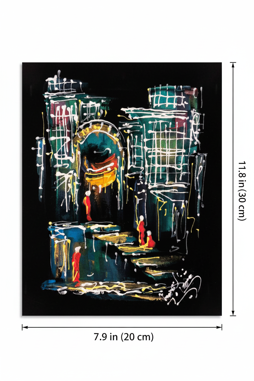 Ancient city gate canvas art with dimensions 7.9 inches wide x 11.8 inches tall 20cm x 30cm