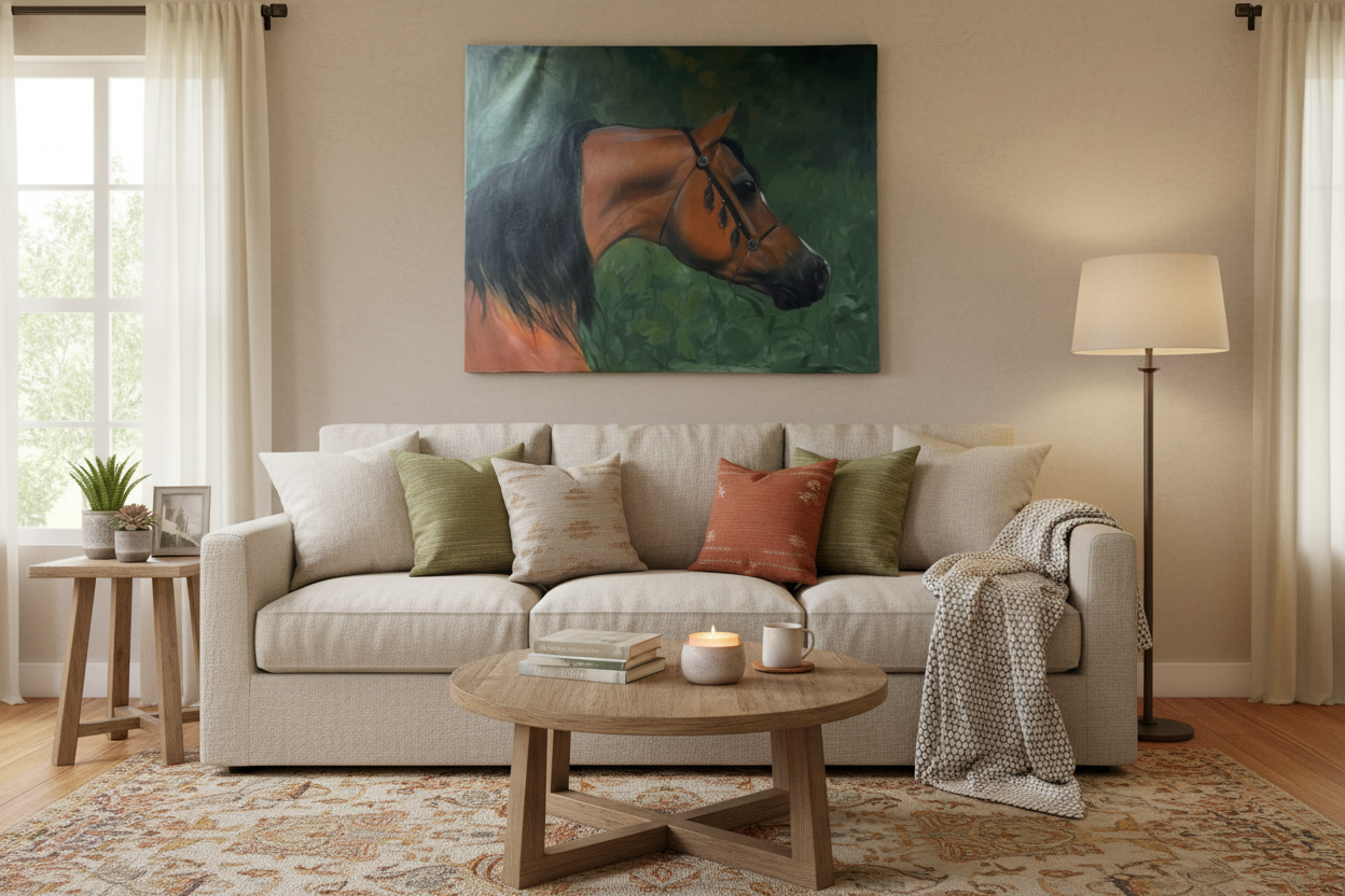 Wall Art Canvas – Horses III (39 x 31 in) - Middle East Crescent®