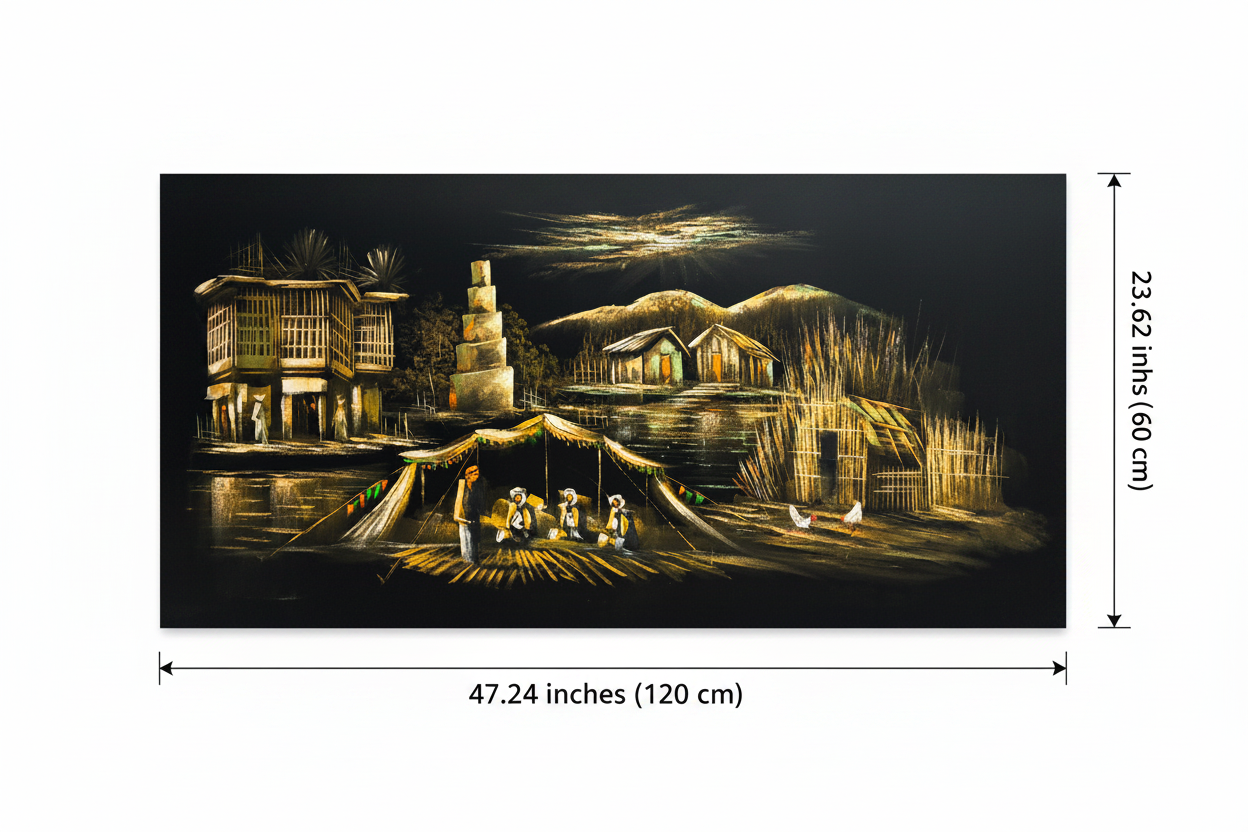 Canvas wall art dimensions diagram – 47.24 inches wide by 23.62 inches tall (120cm x 60cm)