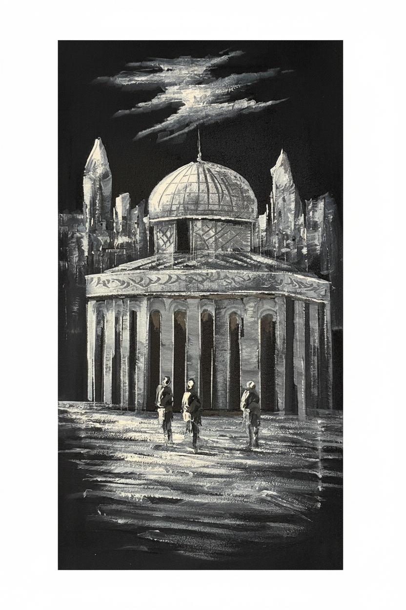 Sacred Sanctuary painting white background exact dimensions 11.81x23.62 inches