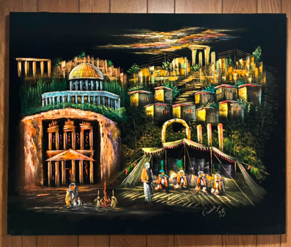 Jerusalem Heritage Night — Original Oil Painting on Canvas | 39.4" × 31.5"