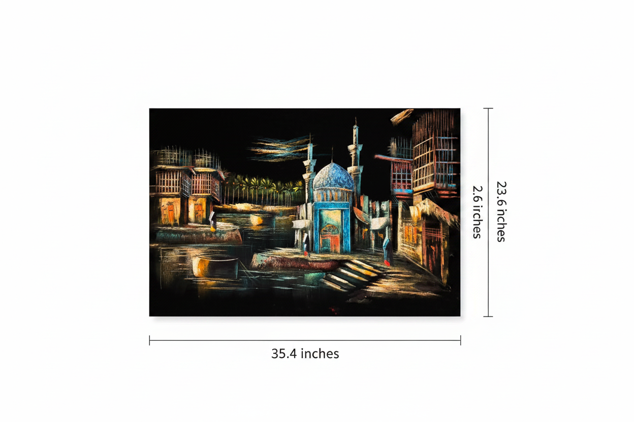 Canvas art size guide — 35.4 inches wide by 23.6 inches tall dimension diagram on white background