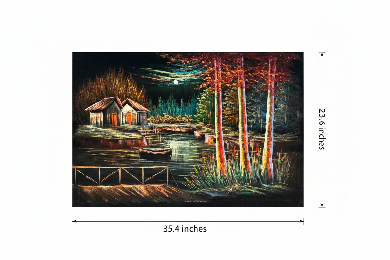 Canvas art size guide — 35.4 inches wide by 23.6 inches tall dimension diagram on white background