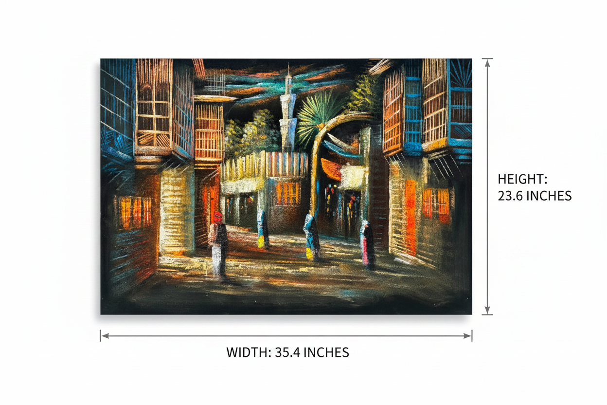 Canvas art size guide — 35.4 inches wide by 23.6 inches tall dimension diagram on white background