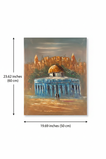 Dimension diagram showing painting size 19.69 inches wide by 23.62 inches tall on white background