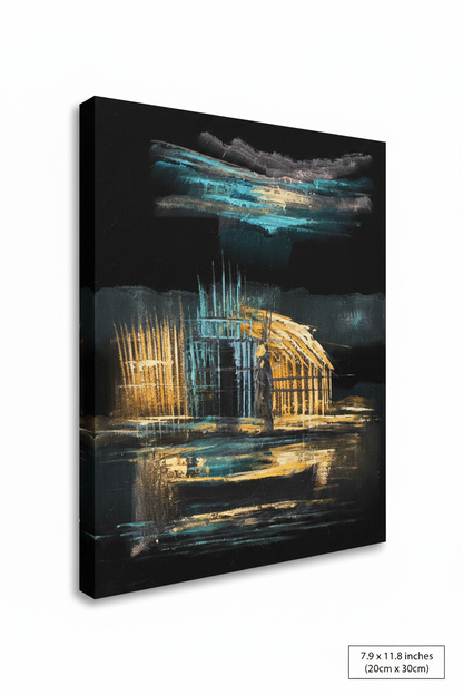 Iraqi marshland canvas art with size dimensions 7.9 x 11.8 inches 20cm x 30cm