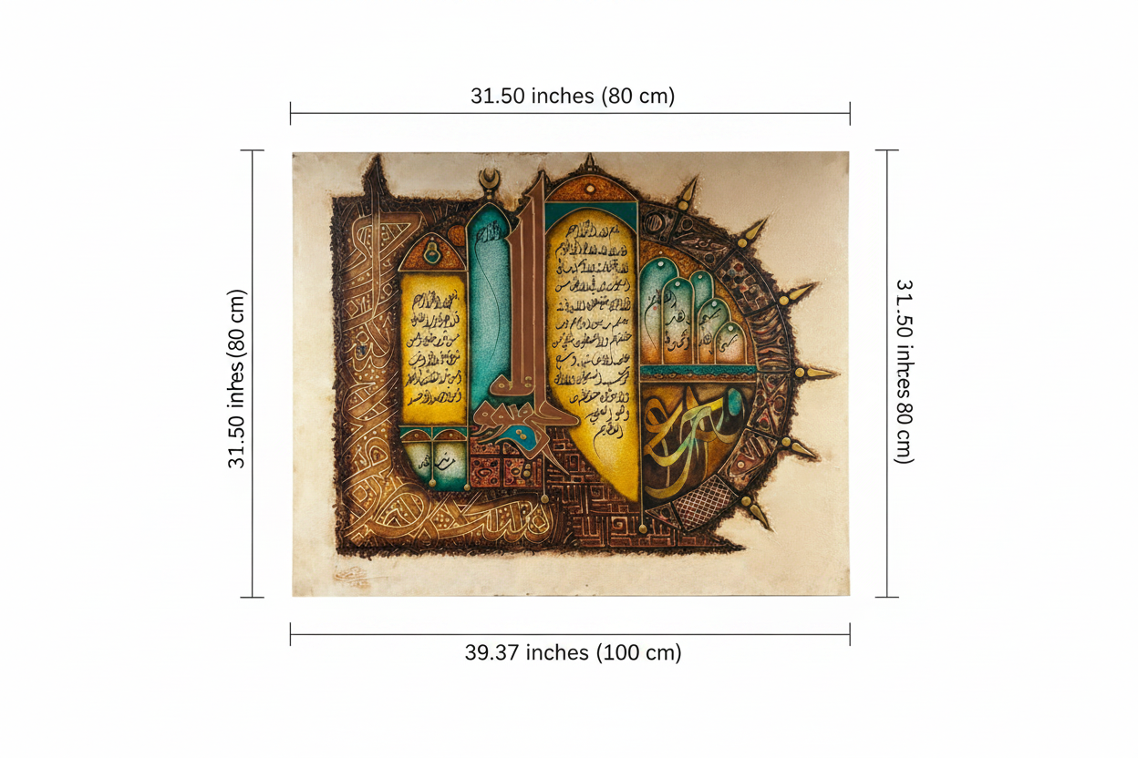 Dimension diagram showing 39.37 inches width x 31.50 inches height (100cm x 80cm)