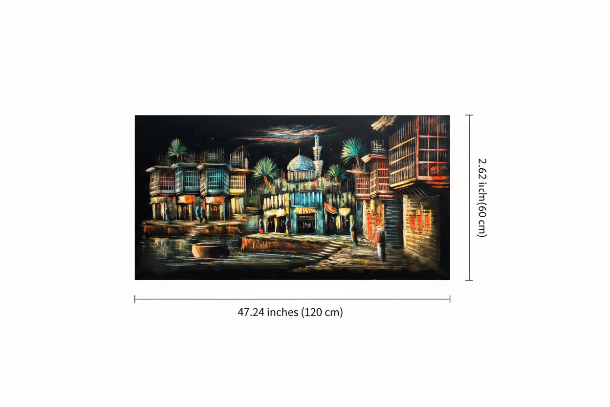 Canvas wall art dimensions diagram – 47.24 inches wide by 23.62 inches tall (120cm x 60cm)