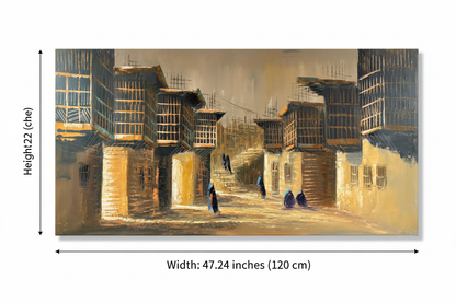Shanasheel painting dimension diagram – 47.24 inches wide by 23.62 inches tall (120cm x 60cm)
