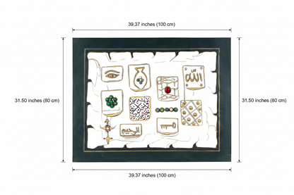 Dimension diagram showing 39.37 inches width x 31.50 inches height (100cm x 80cm)