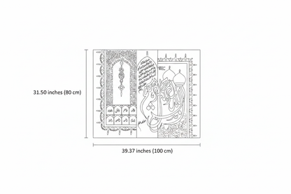 Dimension diagram showing 39.37 inches width x 31.50 inches height (100cm x 80cm)