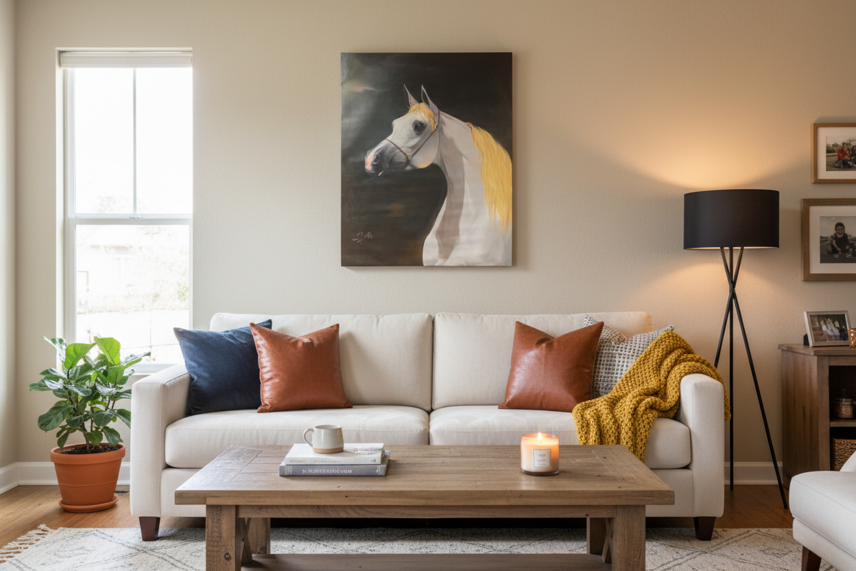Wall Art Canvas – Horses IV (39 x 31 in) - Middle East Crescent®