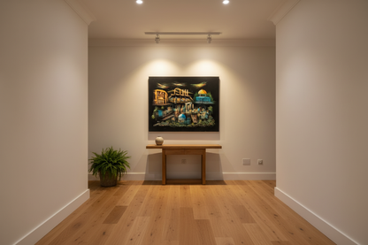 Holy Land Panorama oil painting displayed in an elegant hallway — 39.4 x 31.5 inch canvas wall art